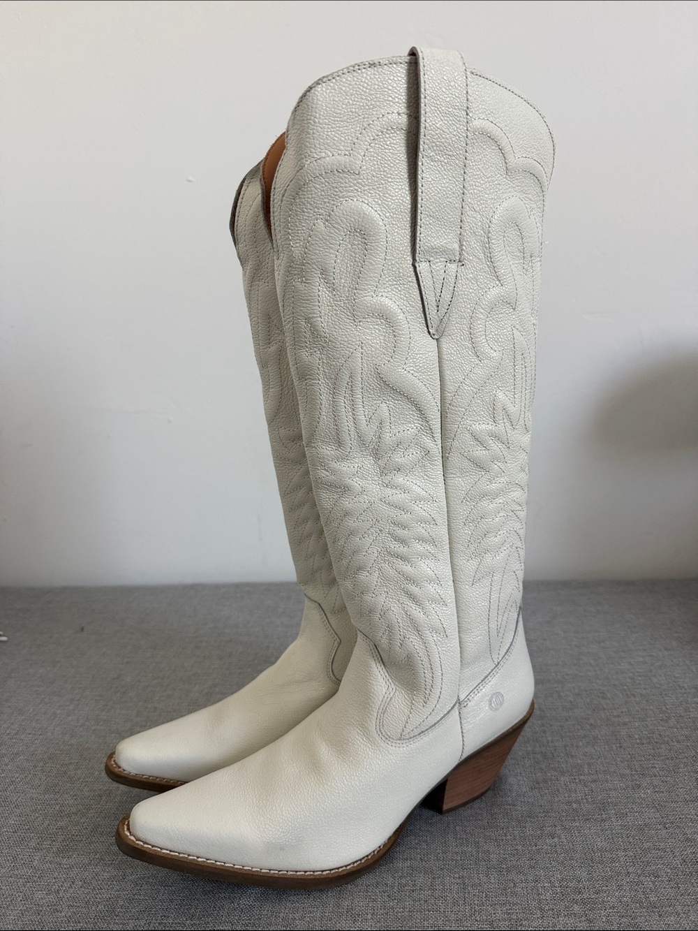 Dingo Raisin Kane leather White Tall Western Cowboy Boots Snip Toe